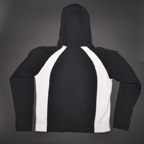 The North Face Hooded Sweatshirt Womens Small Black White Embroidered Spellout - Picture 2 of 8